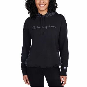 Champion Women's Black and Leopard Gray Hoodie